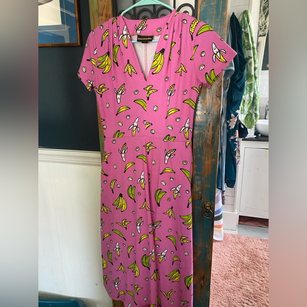 Nooworks Greta dress in Bananas, size small
